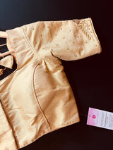Light Gold Color Raw Silk Ready to Wear Blouse | Handwork Blouses | Padded Blouse | Size - 36 | Readymade Saree Blouses | Kaash Collection - Kaash