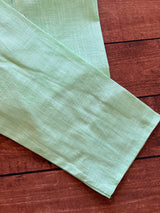 Light Green Color Linen Cotton Kurta Pajama for Men with White Pajama - Kaash
