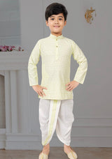 Light Pista Green Color Dhoti Kurta Set for Infants and Boys - Kaash