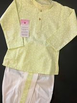 Light Pista Green Color Dhoti Kurta Set for Infants and Boys - Kaash