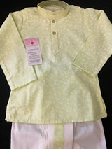 Light Pista Green Color Dhoti Kurta Set for Infants and Boys - Kaash
