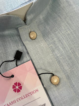 Light Sky Blue Color Premium Pure Linen Cotton Kurta Pajama Set for Men | Cotton Men Kurtas | Pastel Color Kurta | Soft Kurta for Men - Kaash