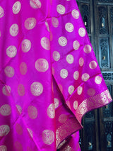 Magenta Pink Banarasi Chakra Designer dupatta in banarasi silk (non-pure) with chakra designer with zari — Kaash Collection