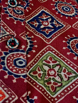 Maroon Bandhej Style Kurta Color Premium Cotton Silk Kurta Pajama Set with Digital Prints - Kaash