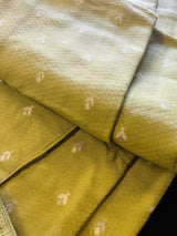 Mehndi Green Heena Green Color Jute Silk Men Kurta Pajama with Weave Work | Designer Men Kurta Pajama Set | Kurta Pajama Set in USA - Kaash