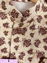 Off White Modi Nehru Jacket For Men with Floral Prints | Waist Coat | Jacket for Kurta | Gift For Him | Wedding Kurta | Kaash Collection - Kaash