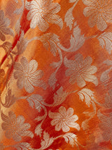 Orange Double-Tone Soft Silk dupatta in soft silk (non-pure) with double-tone with zari weaving — Kaash Collection
