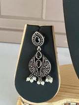 Oxidized Jewelry | Necklace with earrings | Oxidized indian jewelry with Stones | Oxidized German Silver Jewelry for women | Indian Jewelry - Kaash