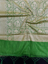 Parrot Green Color Banarasi Semi Georgette Silk Saree | Banarasi Saree | Georgette Sarees | Semi Georgette Sarees Muted Gold Zari Weave - Kaash