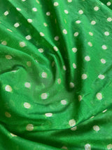 Parrot Green Color Banarasi Semi Georgette Silk Saree | Banarasi Saree | Georgette Sarees | Semi Georgette Sarees Muted Gold Zari Weave - Kaash