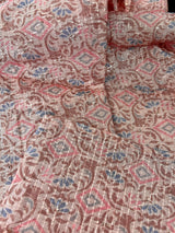 Pastel Peach Designer Kurta with Floral Digital Print in Soft Butter Silk with Thread and Sequence Work | Mens Ethnic Wear | Kurta Store - Kaash