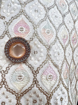 Pastel Pearl Off White Jacket for Men with Intricate Embroidery, thread and Sequence Work | Jacket for Kurta | Mens Wedding wear Outfits - Kaash