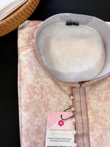 Pastel Tea Pink Designer Kurta with Floral Digital Print in Soft Silk Material | Floral Kurtas for Men | Pastel Color Mens Kurta - Kaash