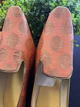 Peach Pink Color Mens Shoes | Men Mojari | Shoes for Sherwani | Mens Shoes for Indian Wedding | Shoe for Indian Kurta | Jutti for Wedding - Kaash