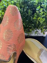 Peach Pink Color Mens Shoes | Men Mojari | Shoes for Sherwani | Mens Shoes for Indian Wedding | Shoe for Indian Kurta | Jutti for Wedding - Kaash