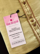 Pista Green men's kurta pajama in soft silk with plain body with neckline & collar detail — Kaash Collection