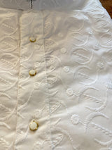 Pure White men's kurta pajama in pure cotton with lucknowi chikankari embroidery — Kaash Collection