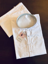 Pure White Pure Cotton Chikankari Lucknowi Men Kurta with White Pajama Set - Kaash