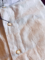 Pure White Pure Cotton Chikankari Lucknowi Men Kurta with White Pajama Set - Kaash