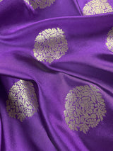Purple Color Silk Dupatta with Muted Gold Zari Weaving | Indian Full Size Dupatta | Chunri | Gift For Her | Kaash Collection - Kaash