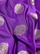 Purple Color Silk Dupatta with Muted Gold Zari Weaving | Indian Full Size Dupatta | Chunri | Gift For Her | Kaash Collection - Kaash