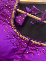 Purple Color Soft Silk Ready to Wear Blouse | Handwork Blouses | Padded Blouse | Readymade Saree Blouses | Kaash Collection - Kaash