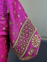 Purple (Falsaa) Color Raw Silk Ready to Wear Blouse - Kaash