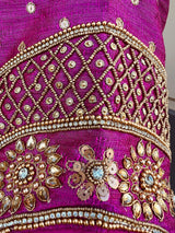 Purple (Falsaa) Color Raw Silk Ready to Wear Blouse | Handwork Blouses | Padded Blouse | Readymade Saree Blouses | Purple Color Blouse - Kaash