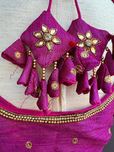 Purple (Falsaa) Color Raw Silk Ready to Wear Blouse | Handwork Blouses | Padded Blouse | Readymade Saree Blouses | Purple Color Blouse - Kaash