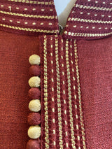 Raw Silk Dark Maroon Indian Men Kurta Pajama - Kaash