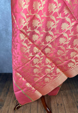 Rose Pink Color Silk Soft Silk Light Weight Dupatta | Indian Dupatta | Silk Dupatta | Stole | Scarf | Gift For Her| Kaash Collection - Kaash