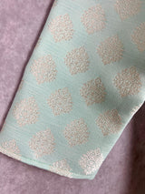 Sea Green Boys Kurta Pajama Set with Floral Butta Weaving design | Boys Wedding Wear Kurta Sets | Kurta Pajama for Boys | Kids Indian Wear - Kaash