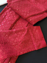 Sequin Chikhenkari Kurta Pajama Set in Maroon Red | Designer Wedding Mens Ethnic Wear | Wedding, Party Wear Kurta | Sequin Chikhenkari Kurta - Kaash