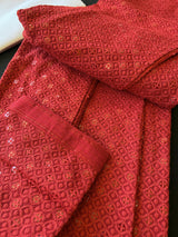 Sequin Chikhenkari Kurta Pajama Set in Maroon Red | Designer Wedding Mens Ethnic Wear | Wedding, Party Wear Kurta | Sequin Chikhenkari Kurta - Kaash