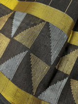 Statement Black Saree with Checks - Kaash