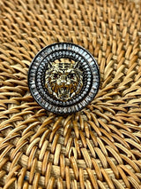 Statement Sabyasachi Inspired Adjustable Ring with Lion face in Black Metal | Adjustable Rings for Women | Victorian Style Jewelry - Kaash