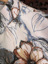 White men's Nehru/Modi jacket in jute soft silk with floral digital prints — Kaash Collection