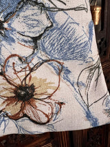 White men's Nehru/Modi jacket in jute soft silk with floral digital prints — Kaash Collection