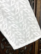 White Cotton Lucknowi Chikankari Kurta Pajama for Boys - Kaash