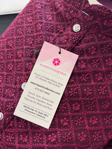 Wine Color Chikankari Lucknowi Georgette Men Kurta Pajama Set with Lining | Chikhankari Kurtas | Mens Ethnic Wear | Kaash Kurta Set - Kaash