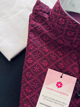 Wine Color Chikankari Lucknowi Georgette Men Kurta Pajama Set with Lining | Chikhankari Kurtas | Mens Ethnic Wear | Kaash Kurta Set - Kaash