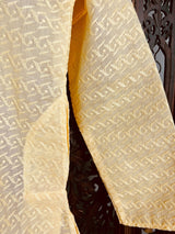 Yellow Boys Cotton Chikankari 2-piece kurta pajama set for boys with lucknowi chikankari on cotton — Kaash Collection
