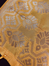 Yellow Silk Weaved Dupatta | Indian Dupatta | Stole | Scarf | Floral Dupatta | Gift For Her | Kaash Collection - Kaash