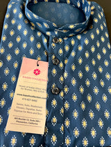 Boys Teal Blue Color Premium Cotton Kurta Pajama Set with small Self design Butti | Cotton Kids  Kurtas | Infants Kurta Pajama Set