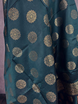 Dark Bottle Green Banarasi Silk Chakra Designer Dupatta | Light Weight Dupatta | Stole | Scarf | Benarasi Dupatta | Gift For Her