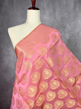 Baby Pink Color Banarasi Silk Designer Dupatta with big diya Buttas | Light Weight Dupatta | Stole | Benarasi Dupatta | Gift For Her