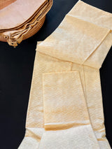 Cream Color Soft Silk Men Kurta Pajama - Self Design material with small Zari Weave butti - Mens Ethnic Wear - Kurtas for Indian Wedding - Kaash