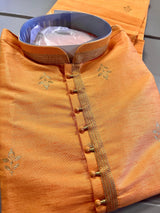 Orange Color Men Kurta Pajama | Mens Ethnic Wear | Men Party Wear | Wedding Wear for Men | Gift For Him - Kaash