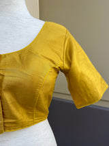 Yellow Gold Color Tissue Silk  Readymade Blouse | Read to Wear Blouses | Blouses for Sarees | Handwork Blouse with beads