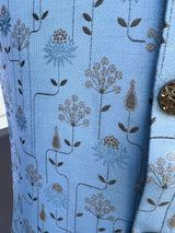 Designer Light Blue Floral Jacket For Men with Weave Work | Jacket for Kurta | Wedding Jackets for Kurta | Kurta Jackets | Blue Mens Jacket